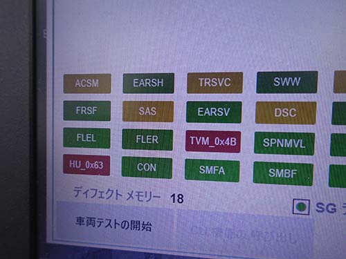 ヘッドユニットは赤色表示