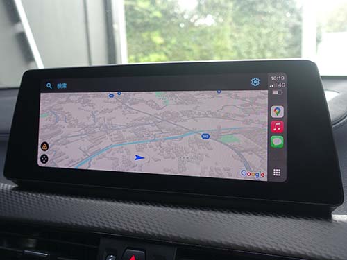 CarPlay上でGoogle Maps表示中のナビ画面