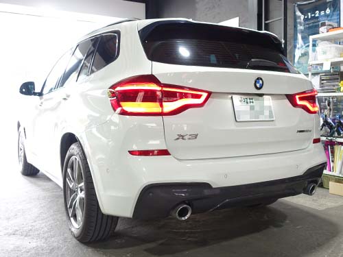 BMW X3に3カメラドラレコ+視界拡大ワイドミラーで安全性アップ