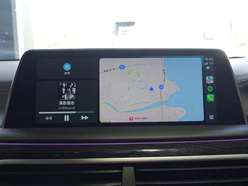 AppleCarPlayフルスクリーン化の画面