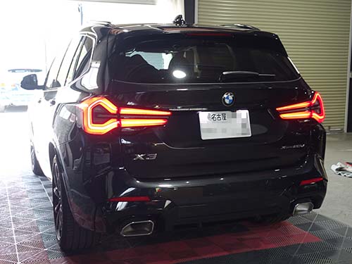 BMW X3 G01にTAISEI製クリスタルパーツ&セキュリティライトプラス!