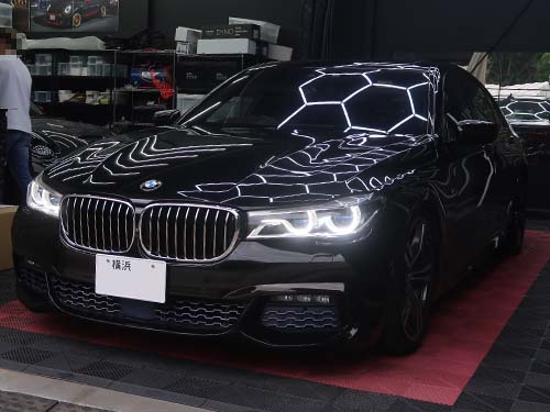 BMW G12 ローダウン|専用診断機でのエアサス調整と便利機能コーディング