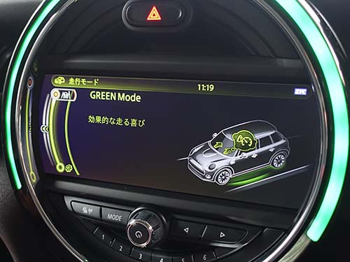 ドライビングモードは SPORT／MID／GREEN の3モードを切り替え