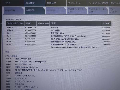ISTAでプログラムバージョンと認証コードを確認