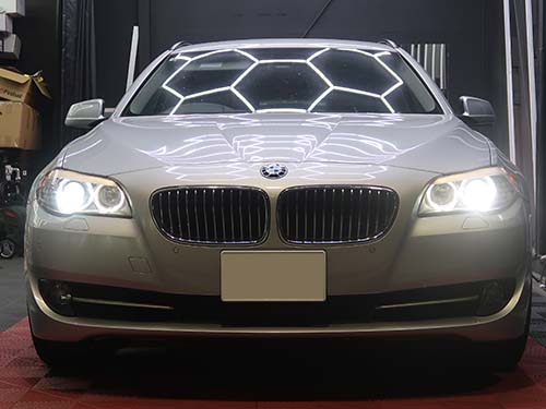 BMW 5シリーズ F11 ヘッドライト 水没や結露を防ぐコーキングと点検