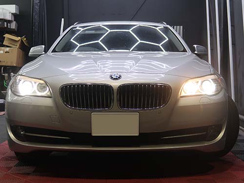 BMW 5シリーズ F11 ヘッドライト 水没や結露を防ぐコーキングと点検