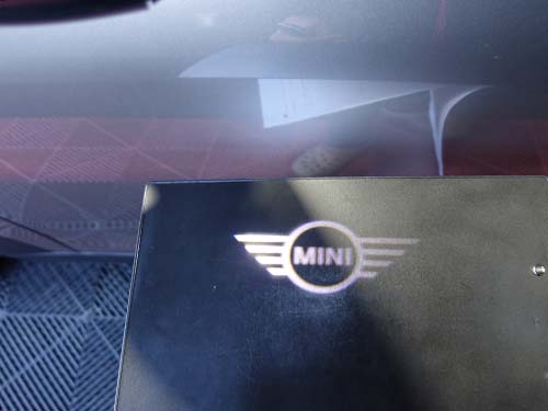助手席側ドアミラーへ MINIロゴプロジェクション を装着
