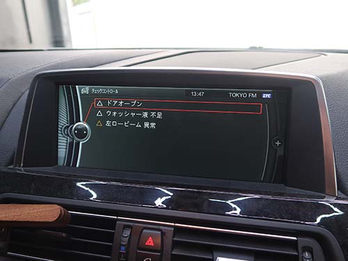 BMW F06 左ロービーム異常の警告点灯