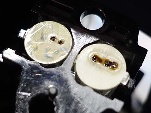 デイライトLEDの発熱によって導光アクリルが焼けてしまうことが主な原因