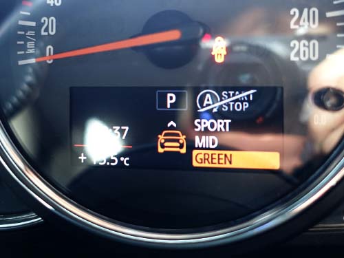 MINI F57 クーパーS ドライビングモード有効化|GREENモード