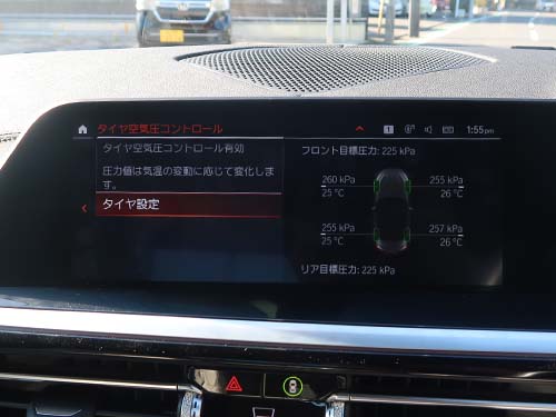 タイヤ空気圧コントロール機能として正しく動作