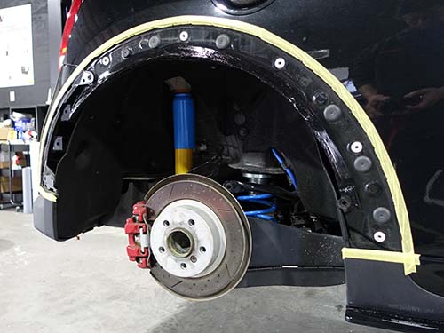 リアインナーフェンダーの干渉対策