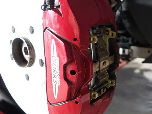 ミニ F56 JCW DIXCEL製ブレーキディスク&低ダストパッド交換