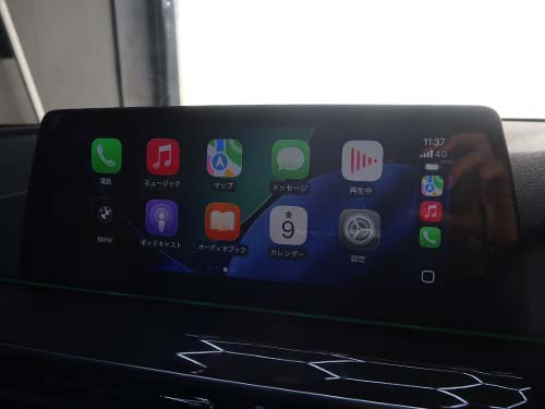 施工完了後のCarPlayフルスクリーン表示