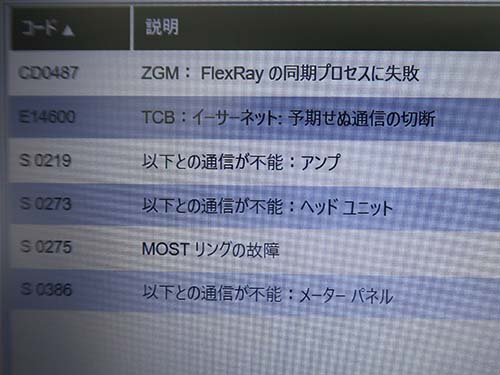 ヘッドユニット内部のショートが疑われる状態