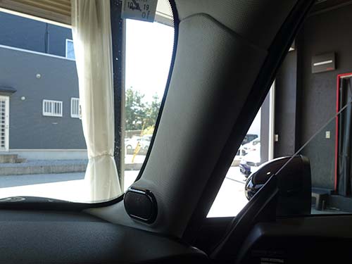 純正ツィーターカバー付きAピラーへ交換