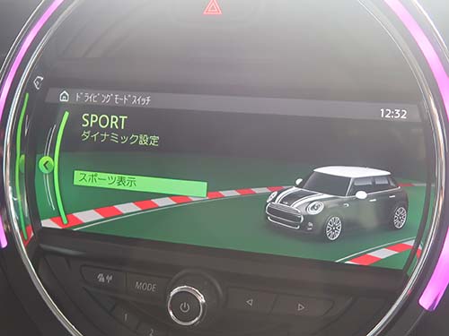 MINI F55 ONE ドライビングモード機能