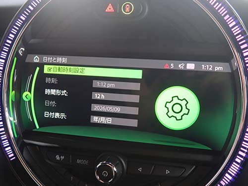 iDrive画面に自動時刻設定メニュー表示