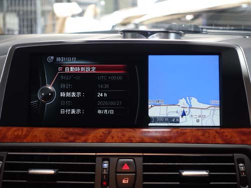 iDrive画面に自動時刻設定メニューを表示