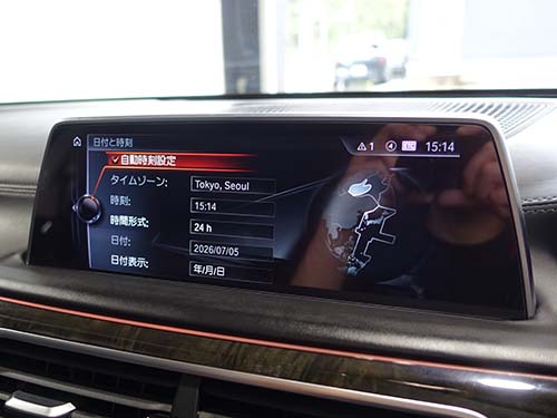 iDrive画面に自動時刻設定メニュー表示