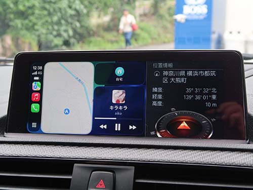 ケーブルを挿さずに地図アプリや音楽アプリをiDriveの画面で利用できる