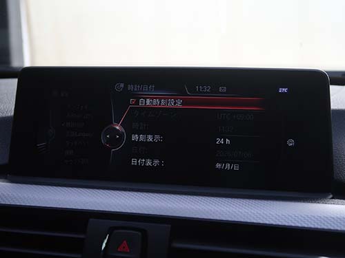 iDrive画面に自動時刻設定メニュー表示
