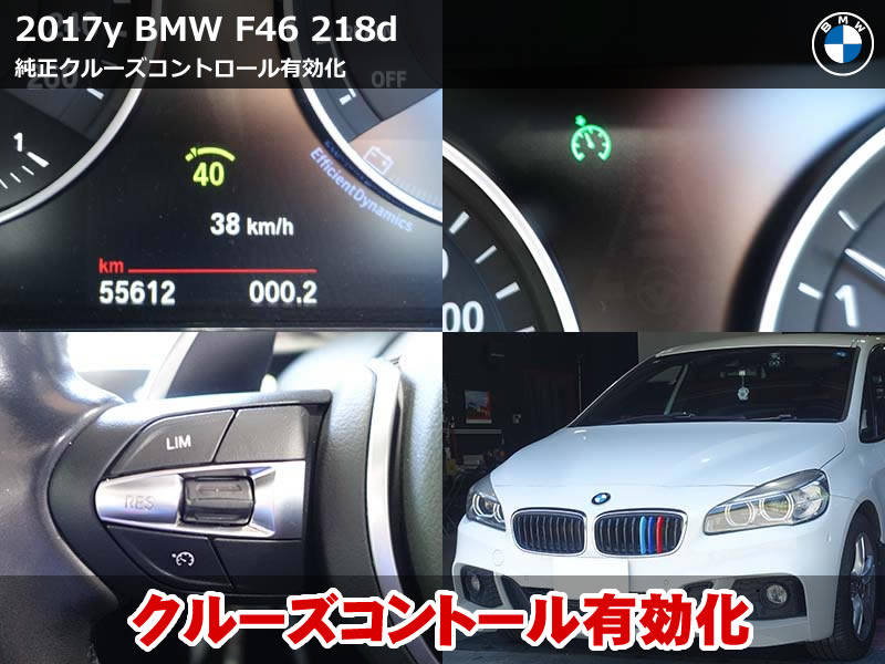 BMW 2シリーズ グランツアラー(F46)218d Mスポーツ クルーズコントロール有効化|装備済みスイッチをコーディングで作動させる|愛知県