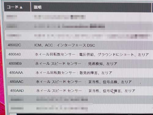 左リアのスピードセンサーの故障と断定