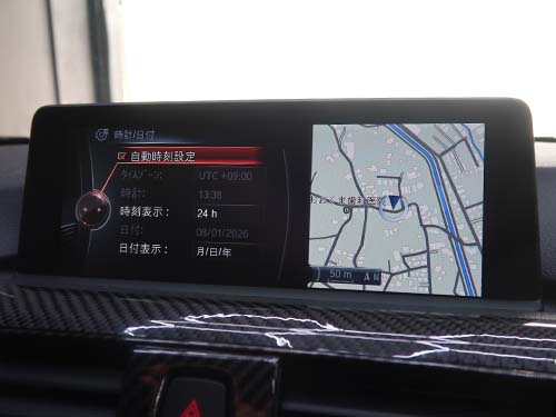 iDrive画面に自動時刻設定メニュー表示