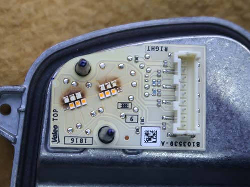 LEDモジュールにもダメージがありました