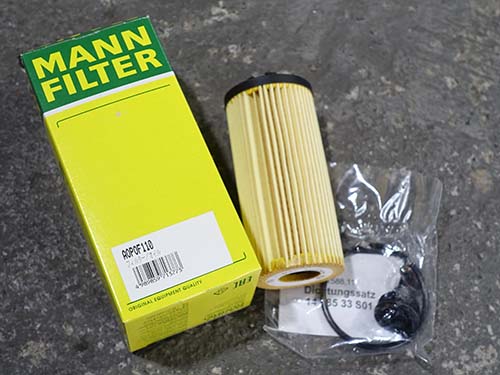 オイルエレメントもMANN-FILTER製で交換