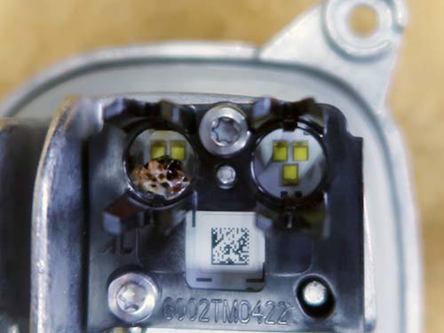 取り外したLEDモジュールにもダメージが発生していた