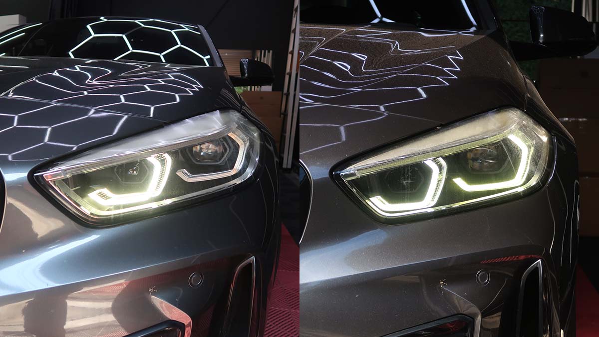 BMW 1シリーズ(F40)118d デイライトがほとんど光らない症状を修理|原因はLEDの熱による導光面の焼損