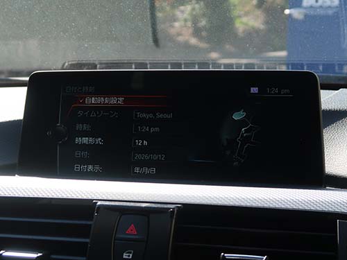 iDrive画面に自動時刻設定メニュー表示