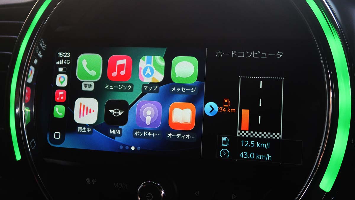 ミニ クラブマン(F54)JCW AppleCarPlay有効化|iPhoneの地図・音楽アプリを画面タッチで使えるように